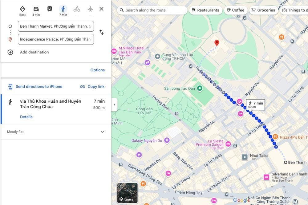 The Independence Palace is located just 500 meters from Ben Thanh Market, making it less than a 10-minute walk away